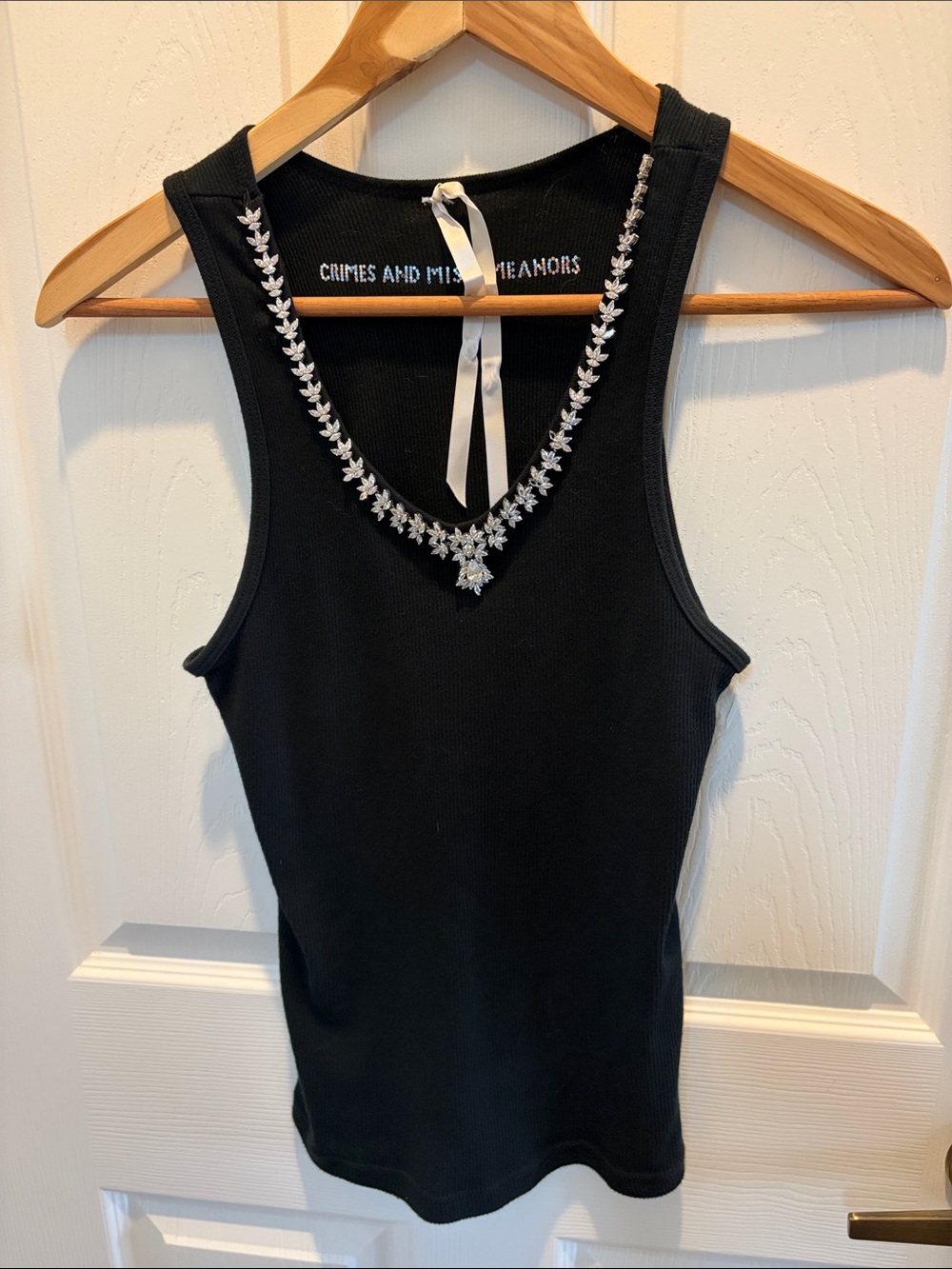 Black Embellished Tank Top